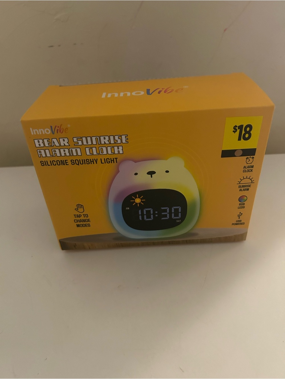 InnoVibe Color-Changing Bear Sunrise Alarm Clock Light, 11 Color Modes New